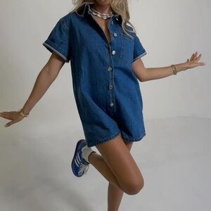 BRAND NEW Parke short sleeve denim romper!!!!